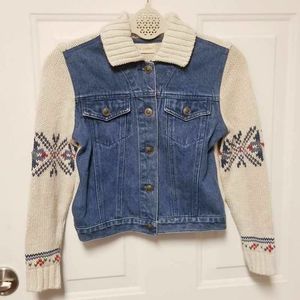 KC Parker Denim Jacket White Nordic Isle Knitted girl 7/8